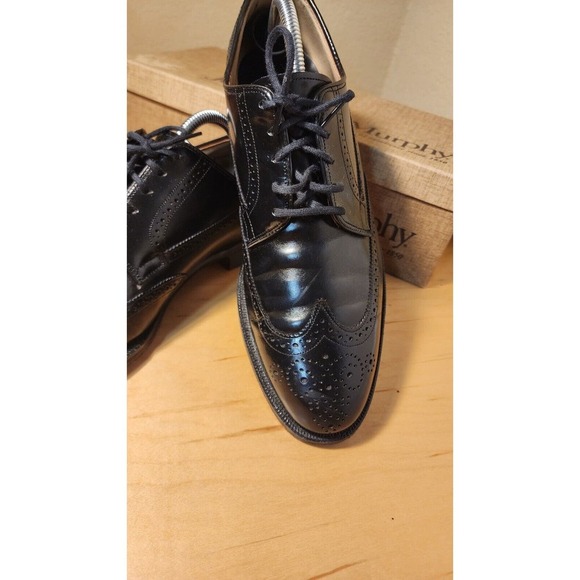 Johnston Murphy Black Wingtip Oxford Shoes Mens Size 10 B main image 6